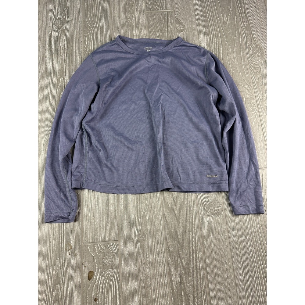 Patagonia Capilene Long Sleeve Blue Athletic Top Womens Large Pullover Running